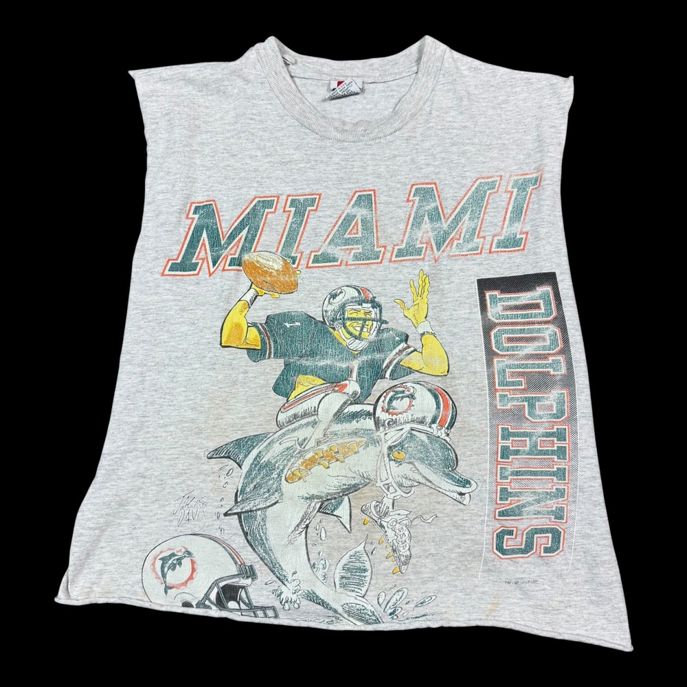 Vintage 90s Signal Sports Miami Dolphins Dan Marino Cropped Tank Top Men's M